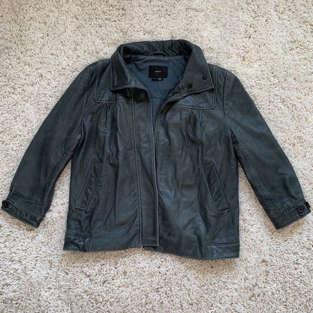 oversized leather jacket